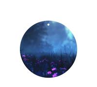 Phayah 4 ambientadores de coche con diseño de flores silvestres en el campo nocturno, aroma de lavanda, forma redonda, para colgar, para tableta, armario, zapatos, clóset