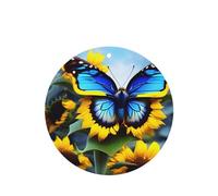 Phayah 4 ambientadores de coche con diseño de mariposa azul de girasol, aroma de lavanda, forma redonda, para colgar, para tableta, armario, zapatos, clóset