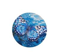 Phayah 4 ambientadores de coche con diseño de mariposa blanca en azul con aroma a lavanda, forma redonda, para colgar, para tableta, armario, zapatos, clóset