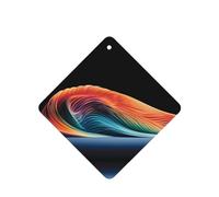 Phayah 4 ambientadores de coche para colgar en relieve, diseño de líneas de arco iris, pastillas aromáticas de lavanda de larga duración, cuadradas