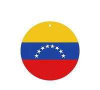 Phayah 4 ambientadores para coche, diseño de bandera de Venezuela, con aroma a lavanda, de larga duración, con forma redonda