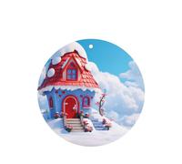 Phayah 4 ambientadores para coche, diseño de cabaña en la nieve, con aroma a lavanda, pastillas aromáticas de larga duración, forma redonda