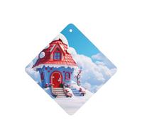 Phayah 4 ambientadores para coche, diseño de cabaña en la nieve, con aroma a lavanda, pastillas cuadradas de larga duración