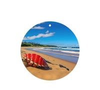 Phayah 4 ambientadores para coche, diseño de caracola roja junto al mar, con aroma a lavanda, pastillas aromáticas de larga duración, forma redonda