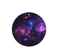 Phayah 4 ambientadores para coche, diseño de nave espacial, color morado, con aroma a lavanda, de larga duración, con forma redonda