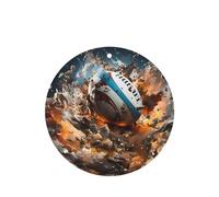 Phayah 4 ambientadores para coche, diseño de rugby en llamas, pastillas aromáticas de lavanda de larga duración, forma redonda