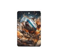 Phayah 4 ambientadores para coche, diseño de rugby en llamas, pastillas aromáticas de lavanda, fragancia de larga duración, rectangular