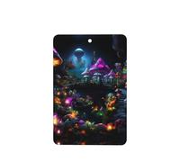 Phayah 4 ambientadores para coche, diseño de setas, bosque, pastillas, fragancia de larga duración, rectangular, con aroma a lavanda