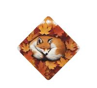 Phayah 4 ambientadores para coche, diseño de zorro, hojas de arce, patrón de nido de lavanda, fragancia de larga duración, cuadrada