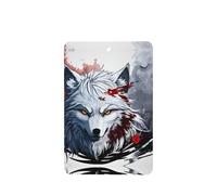 Phayah 4 ambientadores rectangulares para colgar en el coche, con diseño de cabeza de lobo goteando sangre, aroma de lavanda, para colgar en tableta, armario, zapatos, armario, 4 unidades