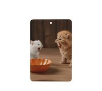 Phayah 4 ambientadores rectangulares para colgar en el coche, con diseño de dos gatitos, con aroma a lavanda, para tableta, armario, zapatos, armario