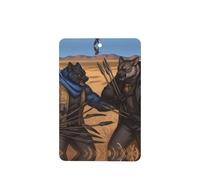 Phayah 4 ambientadores rectangulares para colgar en el coche, con diseño de dos lobos de lucha, fragancia rectangular para colgar en el armario, zapatos, armario, 4 unidades