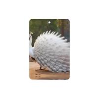 Phayah 4 ambientadores rectangulares para colgar en el coche, con diseño de pavo real blanco, fragancia para armario, zapatos, armario, 4 unidades