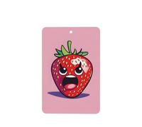 Phayah 4 ambientadores rectangulares para colgar en el coche, diseño de fresa enojada, con aroma a lavanda, para tableta, armario, zapatos, clóset