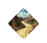 Phayah 6 ambientadores colgantes para coche, diseño de camino de pueblo de cuento de hadas, tabletas de aroma de lavanda, fragancia de larga duración, cuadrada