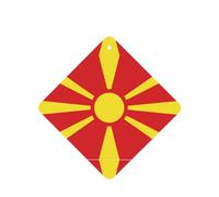 Phayah 6 ambientadores cuadrados para colgar en el coche, con diseño de bandera de Macedonia del Norte, aroma a lavanda, para colgar en la tableta, armario, zapatos, clóset