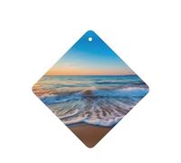 Phayah 6 ambientadores cuadrados para colgar en el coche, diseño de ondas después del atardecer, fragancia cuadrada para colgar, para tableta, armario, zapatos, clóset