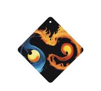 Phayah 6 ambientadores cuadrados para colgar en el coche, diseño de símbolo de fuego y agua, aroma a lavanda, para tableta, armario, zapatos, armario, fragancia