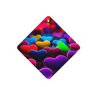 Phayah 6 ambientadores de coche colgantes coloridos con patrón de corazones de lavanda, tabletas aromáticas de larga duración, cuadradas