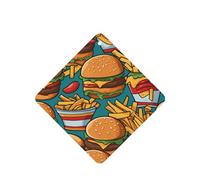 Phayah 6 ambientadores de coche colgantes con bonito patrón de hamburguesas fritas, pastillas de aroma de lavanda, fragancia de larga duración, cuadrada