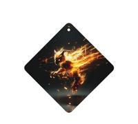 Phayah 6 ambientadores de coche colgantes con patrón de zorro llameante, pastillas aromáticas de lavanda, fragancia de larga duración, cuadrada