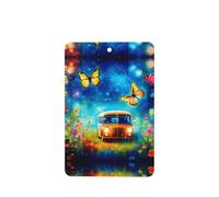 Phayah 6 ambientadores de coche colgantes de jardín mariposa autobús patrón lavanda fragancia larga duración tarjeta perfumada rectangular