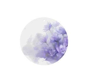 Phayah 6 ambientadores de coche con diseño de flores blancas y moradas, aroma de lavanda, forma redonda, para colgar, para tableta, armario, zapatos, armario, fragancia