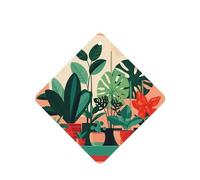 Phayah 6 ambientadores de coche para colgar en interiores en maceta, patrón de plantas verdes, tabletas aromáticas de lavanda, fragancia de larga duración, cuadrada