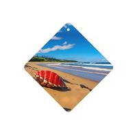 Phayah 6 ambientadores para coche, diseño de caracolas rojas junto al mar, con aroma a lavanda, fragancia de larga duración, cuadrada