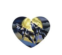 Phayah 6 ambientadores para coche, diseño de dos lobos silbando en la luna, aroma de lavanda, fragancia colgante en forma de corazón, para tableta, armario, zapatos, armario, fragancia