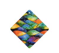 Phayah 6 ambientadores para coche, diseño de escamas de peces, arcoíris, con aroma a lavanda, tabletas de fragancia de larga duración, cuadradas