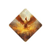 Phayah 6 ambientadores para coche, diseño de fénix, llamas rojas, con aroma a lavanda, de larga duración, cuadrados