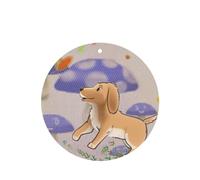 Phayah 6 ambientadores para coche, diseño de hongo de dibujos animados con patrón de perro, pastillas aromáticas de lavanda de larga duración, forma redonda