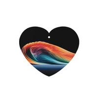 Phayah 6 ambientadores para coche, diseño de líneas de arco iris en relieve, pastillas aromáticas de lavanda, fragancia de larga duración, tarjeta perfumada en forma de corazón