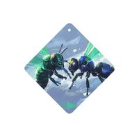 Phayah 6 ambientadores para coche, diseño de moscas colgantes que hablan entre sí, patrón de lavanda, tabletas aromáticas de larga duración, cuadradas