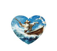 Phayah 6 ambientadores para coche, diseño de pescador en el mar, con aroma a lavanda, de larga duración, con forma de corazón