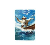 Phayah 6 ambientadores para coche, diseño de pescador en el mar, con aroma a lavanda, tabletas de larga duración, con fragancia rectangular