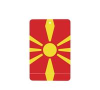 Phayah 6 ambientadores rectangulares para colgar en el coche, con diseño de bandera de Macedonia del Norte, aroma a lavanda, para colgar en la tableta, armario, zapatos, clóset
