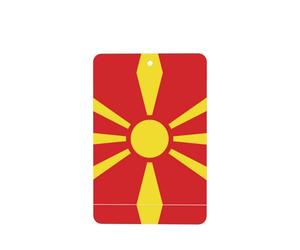 Phayah 6 ambientadores rectangulares para colgar en el coche, con diseño de bandera de Macedonia del Norte, aroma a lavanda, para colgar en la tableta, armario, zapatos, clóset