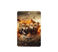 Phayah 6 ambientadores rectangulares para colgar en el coche, con diseño de dos tigres en llamas, con aroma a lavanda, para colgar en la tableta, armario, zapatos, clóset