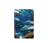 Phayah 6 ambientadores rectangulares para colgar en el coche, diseño de tiburón submarino, con aroma a coral, para colgar en la tableta, armario, zapatos, clóset