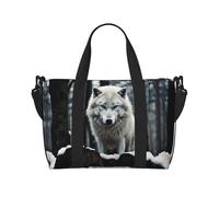 Phayah A Lone Wolf - Bolsa de viaje para fin de semana, gimnasio, para mujeres y niñas, resistente al agua, Black, Talla única