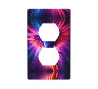 Phayah A Phoenix - Cubierta de toma de corriente con patrón de vuelo para receptáculo de luz dúplex para cocina, baño, dormitorio, decoración de granja