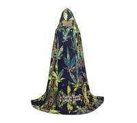 PHAYAH A Puff In Time - Capa con capucha para adultos, diseño de hojas de maleza, para bailes de máscaras, cosplay, Halloween, bruja, fiesta de Navidad, talla L