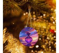 Phayah Adorno redondo de cerámica con diseño de botella de deseos mágico, para árbol de Navidad, recuerdos para el hogar para reuniones, árbol de Navidad