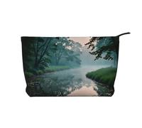 PHAYAH Alien World Planets - Neceser portátil de gran capacidad, de pana, con cremallera, para viaje, Un río pequeño, Talla única