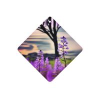 Phayah Ambientador cuadrado con aroma a lavanda con diseño de flores moradas para coche, para colgar en el interior del coche, 6 unidades