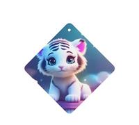 Phayah Ambientador cuadrado con aroma a lavanda con diseño de tigre para colgar en el interior del coche, 6 unidades