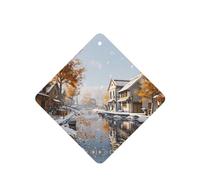 Phayah Ambientador cuadrado para coche, diseño de calle otoñal, con aroma a lavanda, 4 unidades, para cajones de armario de automóviles