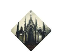 Phayah Ambientador cuadrado para coche, diseño de castillo de esqueleto antiguo, aroma a lavanda, tarjeta perfumada para colgar, 4 unidades, para cajones de armario de automóviles